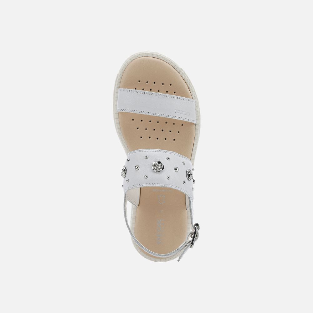 Sandalias Geox Menina Branco - Rebecca - BSIPO1482